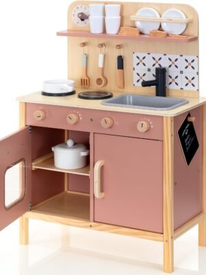 Wooden Pretend Play Kitchen Set with Accessories