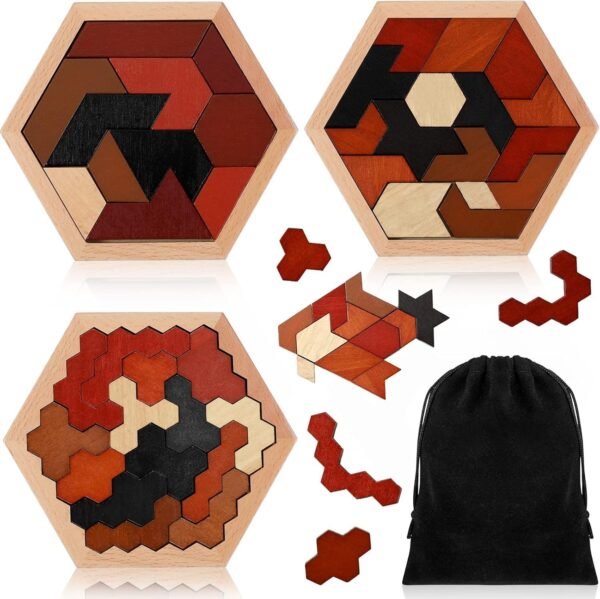 Hexagon Tangram Puzzle Set